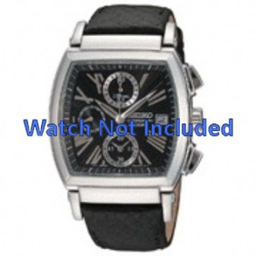 Uhrenarmband Seiko 7T92-0HP0 / SNDZ99P1 / L011024J0 Leder Schwarz 20mm